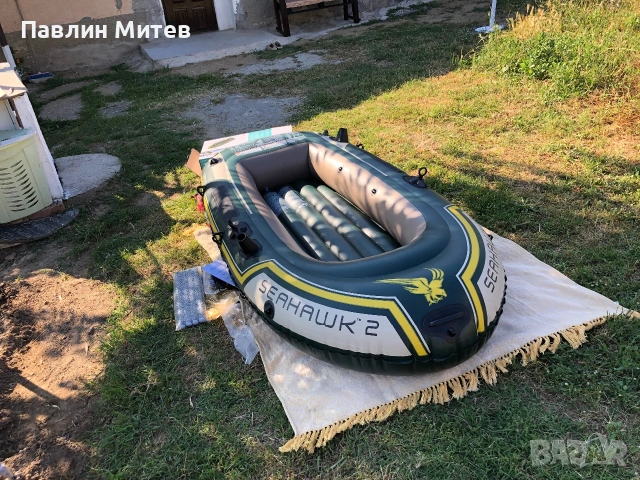 Нова надуваема Лодка Intex Seahawk 2, Помпа + Включени гребла, 2.36 м x 114 см