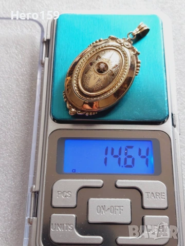 Стар златен 8 каратов викториански медальон с брилянт, снимка 9 - Колиета, медальони, синджири - 54271069