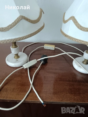 Стари нощни лампи / Мраморни / Мрамор, снимка 5 - Настолни лампи - 54052599