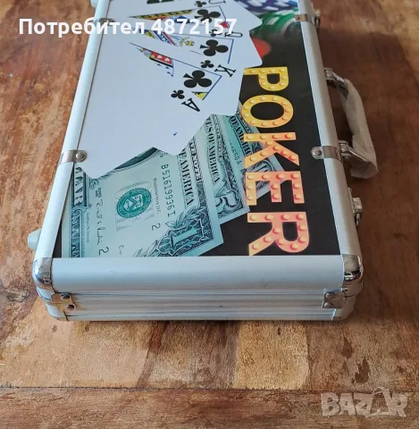 покер комплект в луксозен метален куфар 300 чипа, 2 тестета с карти, снимка 12 - Други игри - 55577678