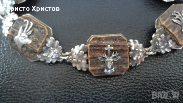 Сребърна грандиозна старинна гривна уникат Бавария, снимка 3 - Гривни - 55682858