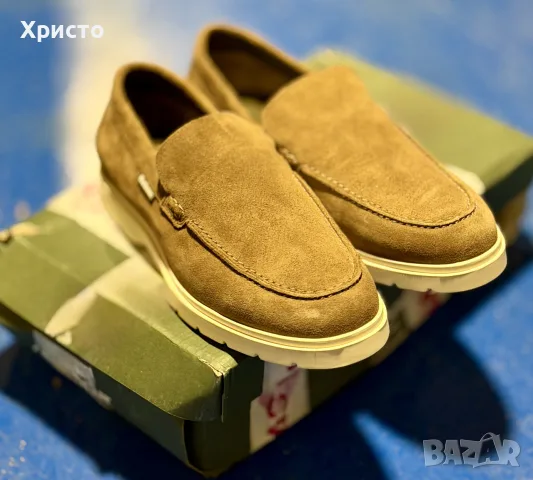НОВИ!!! Мъжки велурени обувки Barbour Carty Loafer, Taupe Suede,42 (UK 8), снимка 6 - Мокасини - 55567780