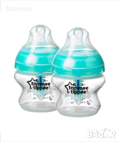 Бебешки шишета Tommee Tippee, 150 мл, 2 бр + четка за почистване, снимка 2 - Прибори, съдове, шишета и биберони - 52406284