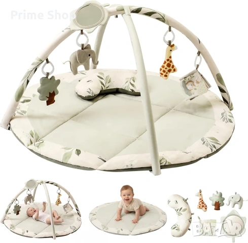 Бебешка активна гимнастика Fortella със сензорни играчки, 97x97 см