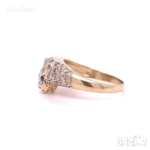 Златен дамски пръстен Cartier 3,91гр. размер:58 14кр. проба:585 модел:40753-1, снимка 3 - Пръстени - 55352873
