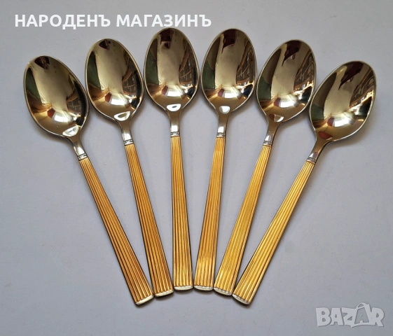 SOLINGEN - Немски сервиз позлатени лъжички за чай кафе 24 карата злато , снимка 3 - Други ценни предмети - 54767231