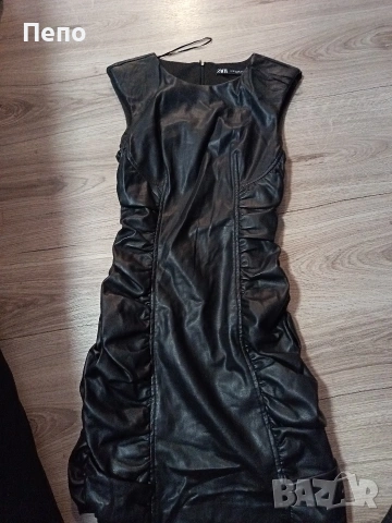 Кожена Рокля Zara, снимка 3 - Рокли - 55164559