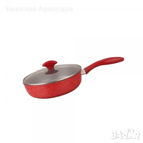 Тиган с капак серия Florence Voltz OV54419A24CD, Ø24*6.5 см, Мраморно покритие, Индукция, Червен , снимка 4 - Съдове за готвене - 55645233