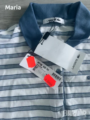 Lacoste Women’s Striped Polo Shirt Size 44 (XL) – New with Tags, снимка 3 - Тениски - 55304525