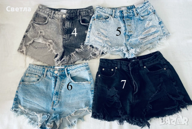 ЛОТ-Bershka,ZARA,CROPP,PULL&BEER,SHEIN-S/XS/L-Къси 8бр.+1бр.дълги дънкови пантал.-незавършен подгъв, снимка 2 - Дънки - 52976545