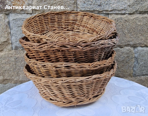 Стари ръчно плетени български панери , снимка 4 - Декорация за дома - 55159537