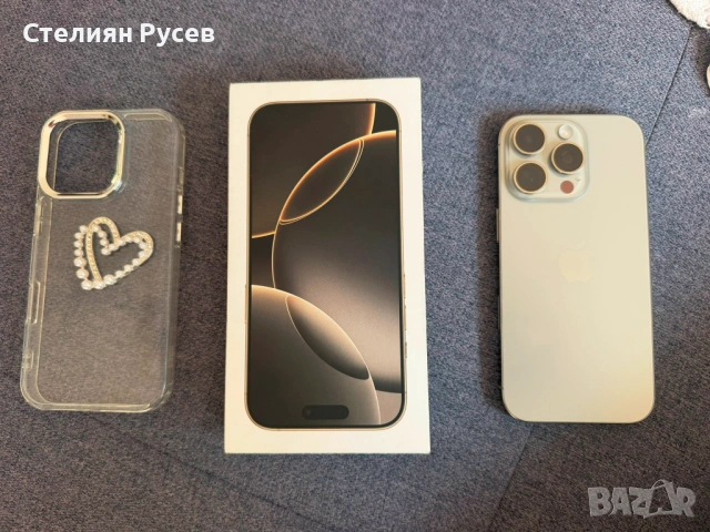 050611 Iphone 16 pro 128gb natural titanium 600 евро / 1173.50лева - 128гб памет , батерия на 96% , 
