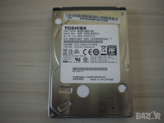 Хард диск 1TB Toshiba MQ01ABD100, SATA 3 (6Gb/s), 5400rpm, 8MB кеш, 2.5"