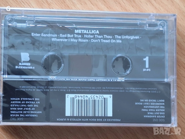 Аудио касета Metallica - The Black Album, Чисто нова, запечатана, рядка, UK издание, снимка 2 - Аудио касети - 54699294