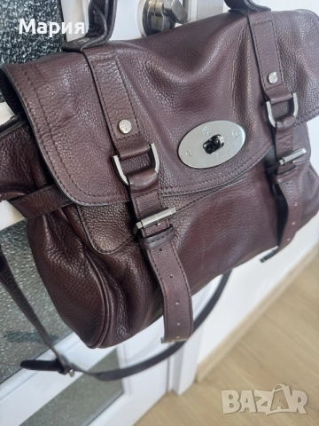 “ Мулбери/Mulberry“ от естествена кожа, кафява чанта, снимка 5 - Чанти - 55415011