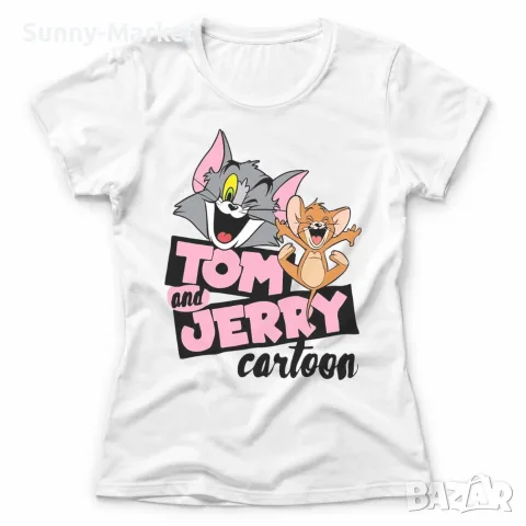 Дамска тениска Tom and Jerry дамски бели тениски памук 