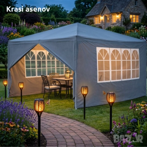 Просторна градинска шатра - стабилна конструкция и водоустойчива рамка