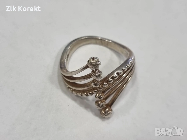 Дамски сребърен пръстен, снимка 3 - Пръстени - 54428138