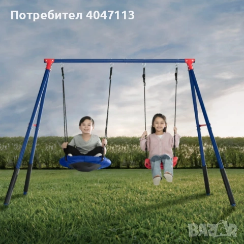 Комплект от 2 метални люлки FunZone - безкрайно забавление на двора, снимка 2 - Други - 54842465