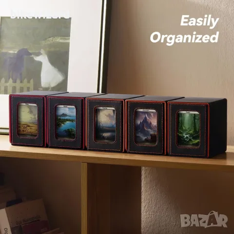 MTG Commander Deck Box  дизайн за 100 карти с двоен ръкав – черно/червено, снимка 3 - Други стоки за дома - 55328086