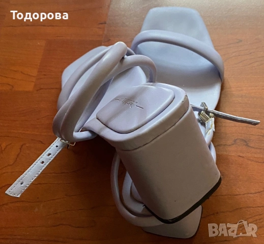Светлосини сандали Bershka, снимка 5 - Сандали - 54583264