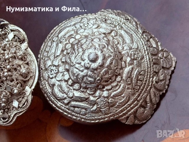 Сребърни момински пафти с филигран от Карлово/ Дъбене, снимка 5 - Антикварни и старинни предмети - 54740739