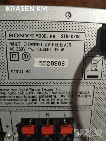 SONY STR K 780., снимка 15 - Ресийвъри, усилватели, смесителни пултове - 54392789