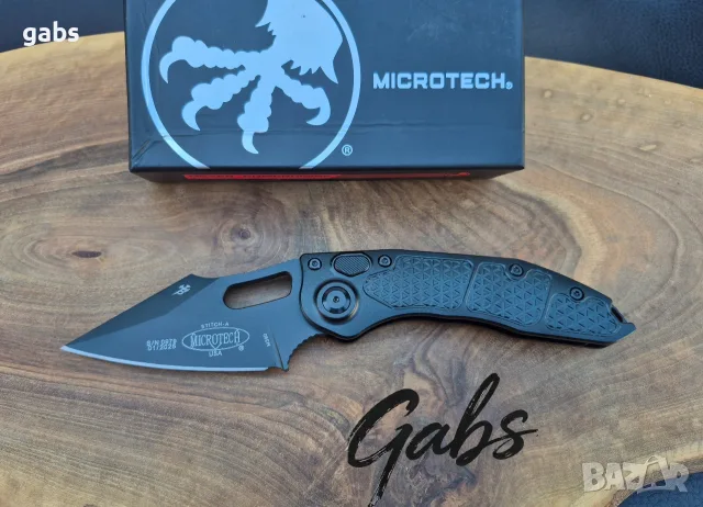 Автоматичен нож Microtech/Borka Stitch OTS AUTO 169-1,Apocalyptic Black, снимка 2 - Ножове - 55562180
