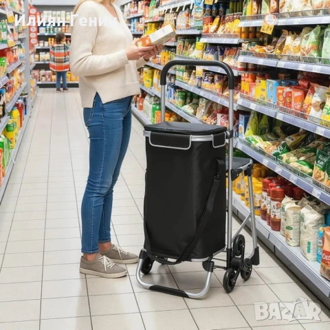 Пазарска количка HOMCOM, 40л чанта , снимка 10 - Други стоки за дома - 54187999