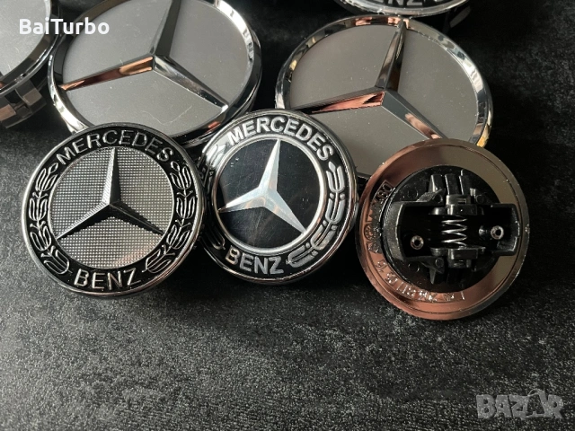 Капачки за джанти мерцедес/mercedes  и емблеми(75мм + 55мм), снимка 5 - Аксесоари и консумативи - 54317631