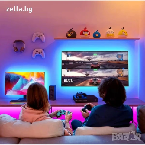 RGB LED лента 10м с USB, Bluetooth и музикален сензор – за телевизор и интериорно осветление 10129, снимка 3 - Друга електроника - 54658704