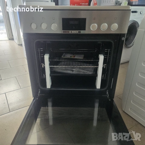 Немска иноксова свободностояща печка с керамичен плот Bosch - 3 ГОДИНИ ГАРАНЦИЯ, снимка 5 - Печки, фурни - 54791039