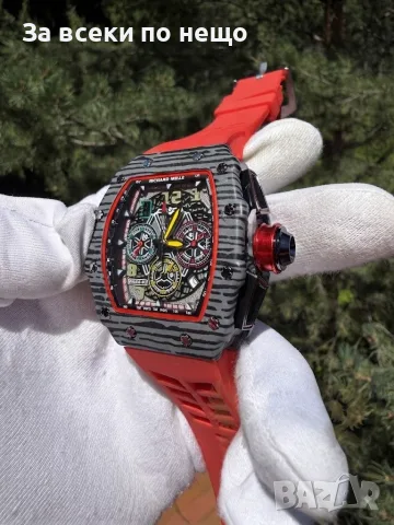 Richard Mille RM 11-03 Карбон Мъжки Червен Часовник С Кварцов Механизъм Код Chronolux48, снимка 2 - Мъжки - 55646571