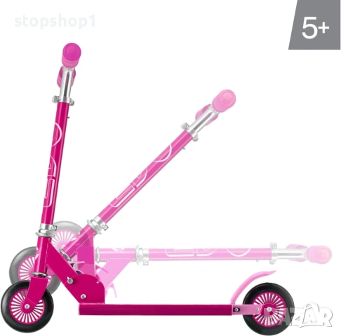 Тротинетка с 2 колела, сгъваема, Evo, Inline Scooter, Розова, снимка 5 - Скейтборд, ховърборд, уейвборд - 54680302