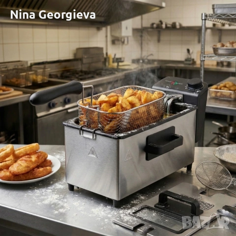 Електрически фритюрник Cheffinger CF-EDP3.0 3L, 2000W,, снимка 2 - Фритюрници - 54079921