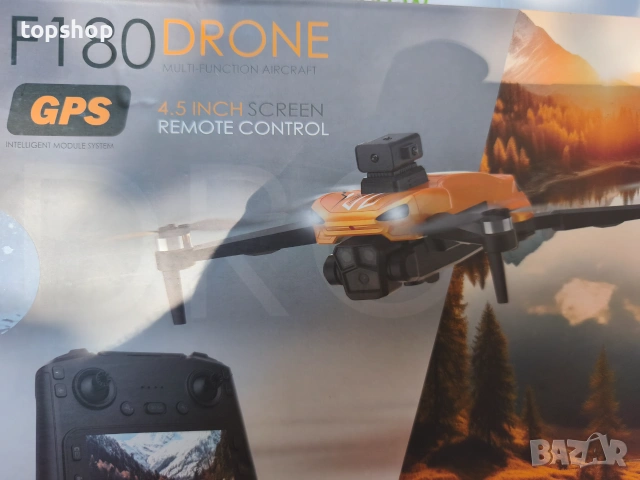 Чисто Нов Професионален Смарт Дрон F180 с 4K Камера, GPS, Дистанционно с 4.5" Екран и Сензор за ...., снимка 10 - Дронове и аксесоари - 55007410
