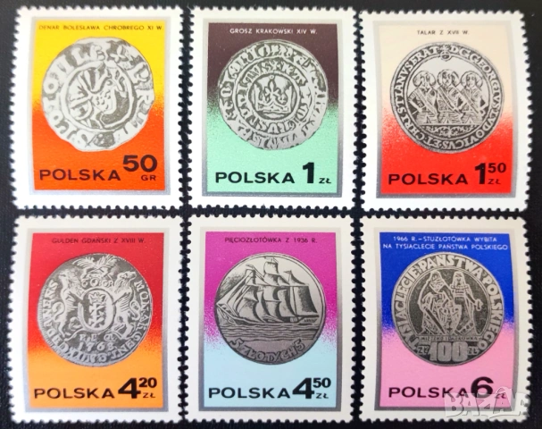 Полша - марки от 1976 и 1977 г. на тема спорт, личности, изкуство, коли, фолклор, монети и др., снимка 13 - Филателия - 54177298