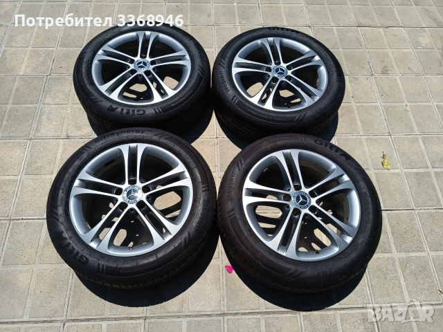 Оригинални джанти Мерцедес 17" 5х112 Mercedes 5x112 с гуми 205/55/17 дот1525 нови комплект , снимка 2 - Гуми и джанти - 55038630