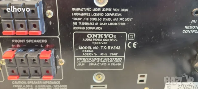 Ресивър Onkyo TX-SV343, снимка 9 - Ресийвъри, усилватели, смесителни пултове - 55541337