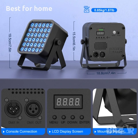 Стенна миячка 72W RGB 3в1 Par Light 36 LEDs Сценична светлина Бар Парти Ефектна светлина, снимка 3 - Други - 54506235