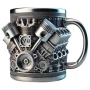 4832 Чаша с 3D релеф на бутала и V8 лого Перфектният подарък за автомонтьори, снимка 6