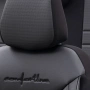 Луксозна тапицерия OTOM текстил с еко кожа COMFORT LINE Design – Черна с черен шев, снимка 3