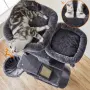 Драскалка за котки Dark Gray 206 см – XXL катерушка с къщички, хамаци и платформи, снимка 3