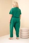 Дамски памучен гащеризон Plus Size с връзки на талията, 4цвята , снимка 12