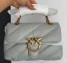 Чанта Pinko love classic puff light gray , снимка 6