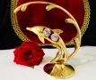 Позлатена фигура Делфин,24 k Gold Plated,австрийски кристали. , снимка 1