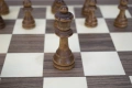 Шах, дама и табла 3 в 1, фурнир, 34 см, фигури 3 - 7 см, снимка 4