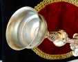Посребрен свещник,рози,орнаменти,36 см.,1 кг. , снимка 6