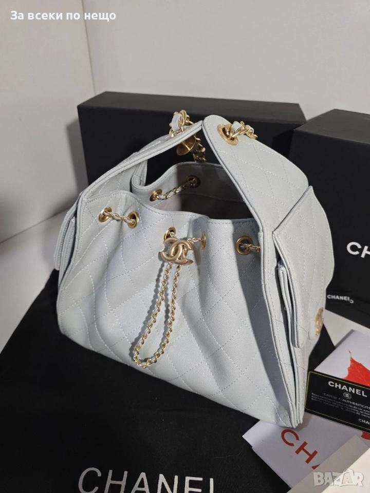 Chanel Hobo 25s blue Дамска Чанта От Телешка Cavier Кожа Код Brand Luxury Fashion43, снимка 1