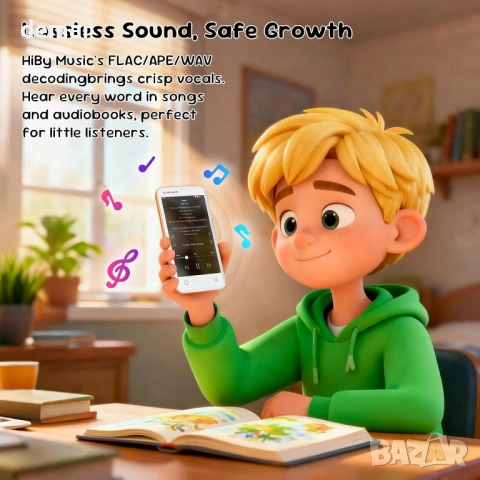 MP3 плейър за деца, родителски контрол, 16GB, Bluetooth и WiFi (Cosmic Orange), снимка 3 - MP3 и MP4 плеъри - 54420900